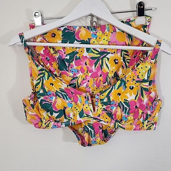 Anne Cole floral 2 piece bikini set size M/L - Picture 1 of 10